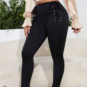 Shein lace up skinny pants